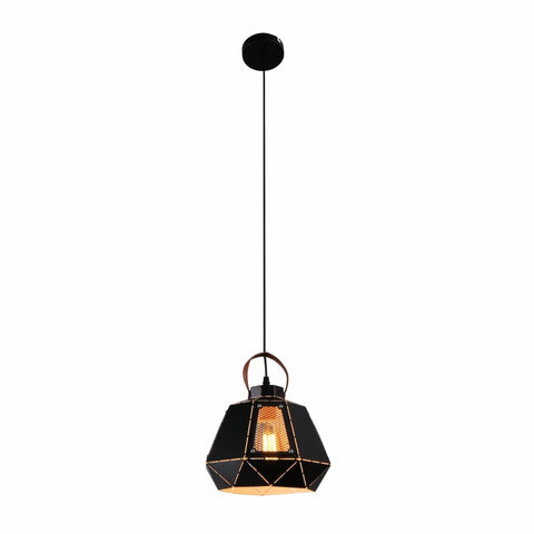 Esagono Pod Lantern Black or White Pendant Ceiling Light E27