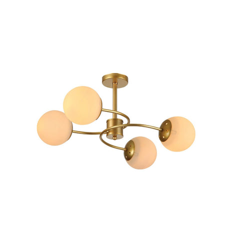 Gold Crescent Body Opal Globe Ceiling Light E27 Fittings