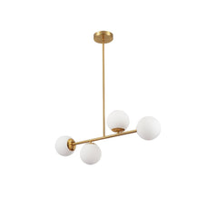 Gold Metal Body Opal Glass Globes Ceiling Light 4xE27 Fittings