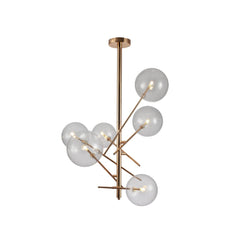 Nordic Sputnik Metal Clear Glass Globe Modern Chandelier Ceiling Light 6xG4