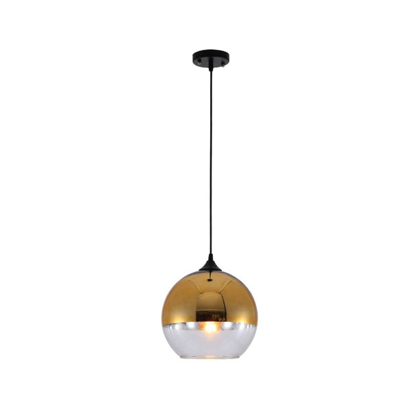 Gold Out Silver In Globe Glass Pendant Ceiling Light E27
