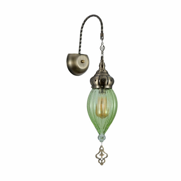 Moroccan Style Antique Brass Glass Oriental Wall Light E27