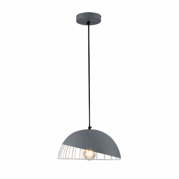 Grey White Caged Dome Nordic Metal Ceiling Pendant Light E27 Fitting