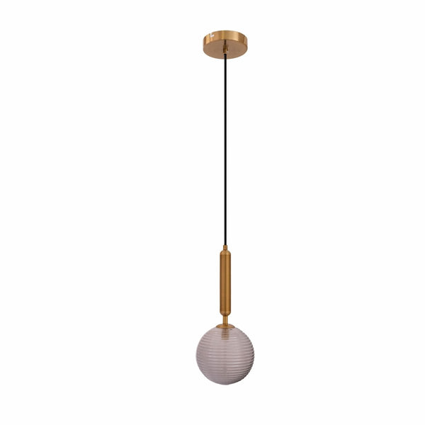 Half Opal Half Smoky Globe Gold Pendant Ceiling Light G9