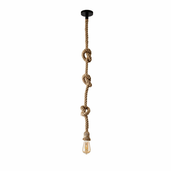 Farmhouse Rustic Hemp Rope Pendant Ceiling Light E27 Fitting