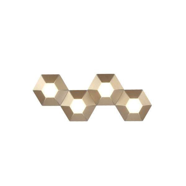 Honeycomb Gold Opal Contemporary Modern Wall Light 4000K Natural Cool White