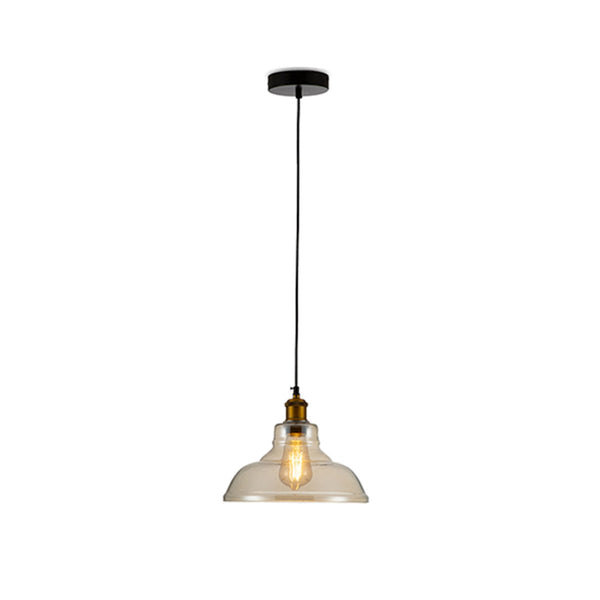 Amber Glass Cone Pendant Ceiling Light E27