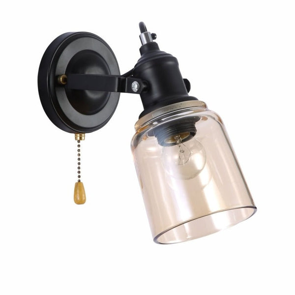 Glass Cone Wall Light Adjustable with Pull Down Switch