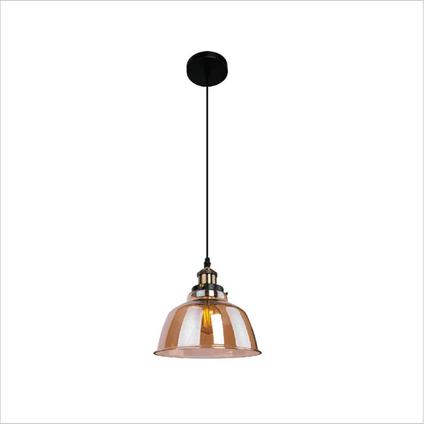 Amber Glass Dome Pendant Ceiling Light E27