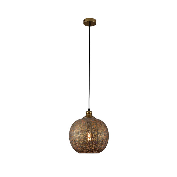 Antique Brass or Brown Gold Moroccan Style Dome Pendant Ceiling Light E27