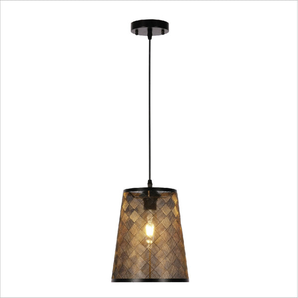 Black-Gold Metal Frustum Pendant Ceiling Light E27