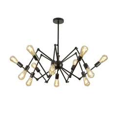 Black Hinged Rod Metal Spider Chandelier Ceiling Light E27 Fittings