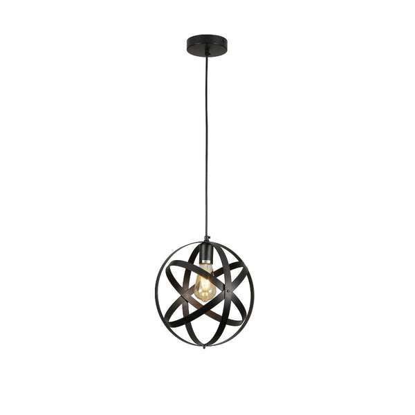 Orbital Metal Caged Globe Pendant Ceiling Light E27