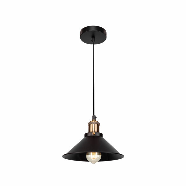 Black Metal Funnel Metal Ceiling Pendant Light E27 Fitting