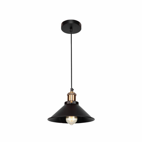 Black Metal Funnel Metal Ceiling Pendant Light E27 Fitting