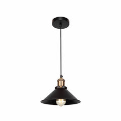 Black Metal Funnel Metal Ceiling Pendant Light E27 Fitting