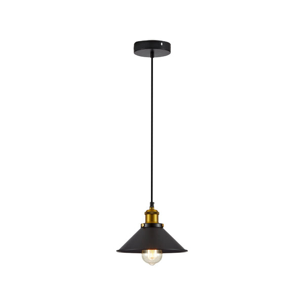 Black Metal Funnel Metal Ceiling Pendant Light E27 Fitting