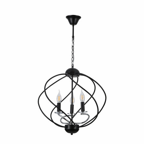 TEKLED
Black Spiral Metal Chrome Arm Chandelier Ceiling Light E14 - 3 Lamp or 5 lamp D475 mm or D600mm.