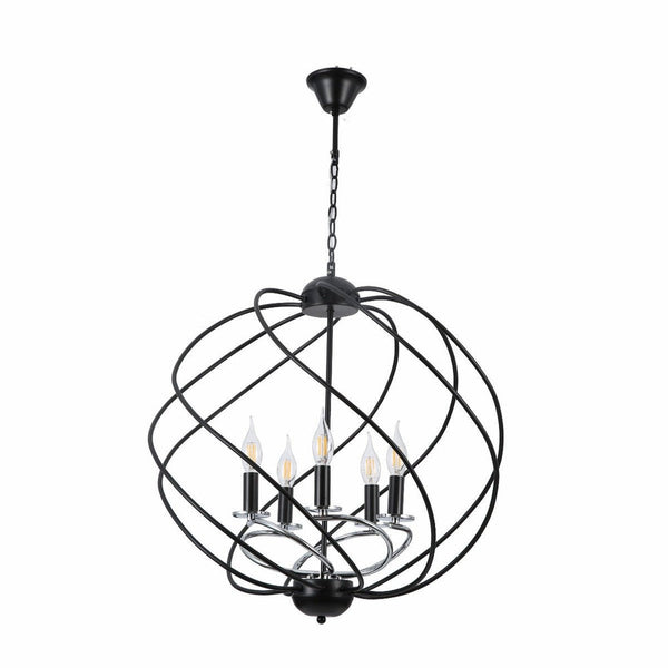 TEKLED
Black Spiral Metal Chrome Arm Chandelier Ceiling Light E14 - 3 Lamp or 5 lamp D475 mm or D600mm.