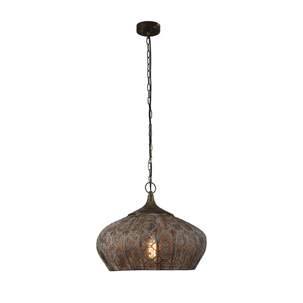 Antique Brass or Brown Gold Moroccan Style Dome Pendant Ceiling Light E27