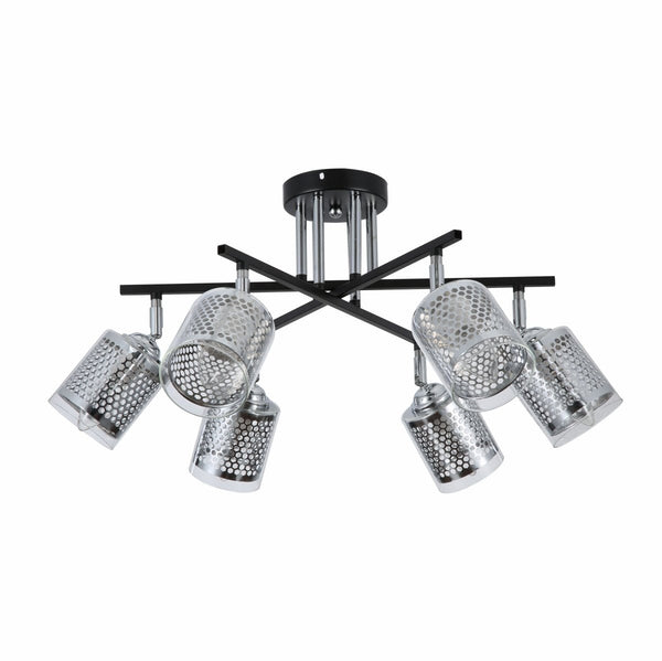 Chrome Honeycomb Black Chrome Body Semi Flush Ceiling Light E14