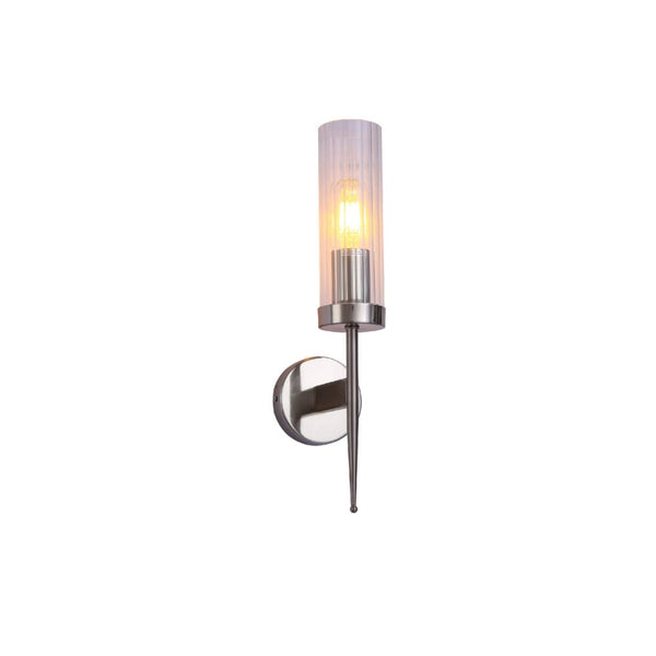 Cylinder Clear Reeded Glass Joseph Fonteyn Fluted Wall Light E27