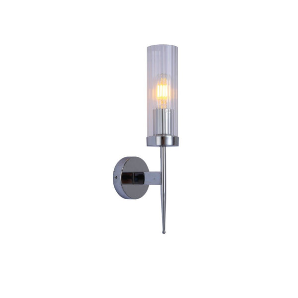 Cylinder Clear Reeded Glass Joseph Fonteyn Fluted Wall Light E27
