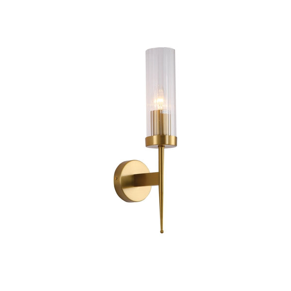 Cylinder Clear Reeded Glass Joseph Fonteyn Fluted Wall Light E27