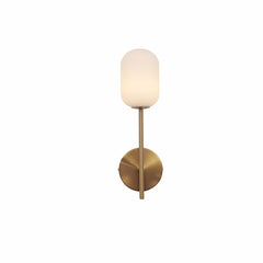 Gold Aluminium Bronze Metal Opal Glass Cylinder Wall Light G9