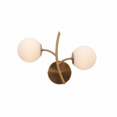Gold Aluminium Bronze Metal Opal Glass Globe Wall Light G9 Fitting