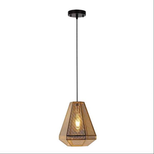 Gold Metal Polyhedral Pendant Ceiling Light E27