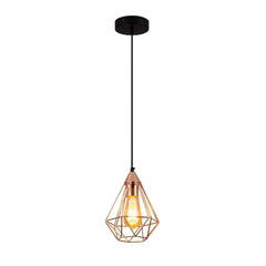 Rose Gold Metal Cage Pendant Ceiling Light E27