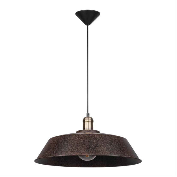 Rusty Brown Metal Step Flat Pendant Ceiling Light E27