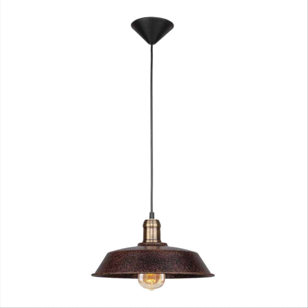 Rusty Brown Metal Step Flat Pendant Ceiling Light E27