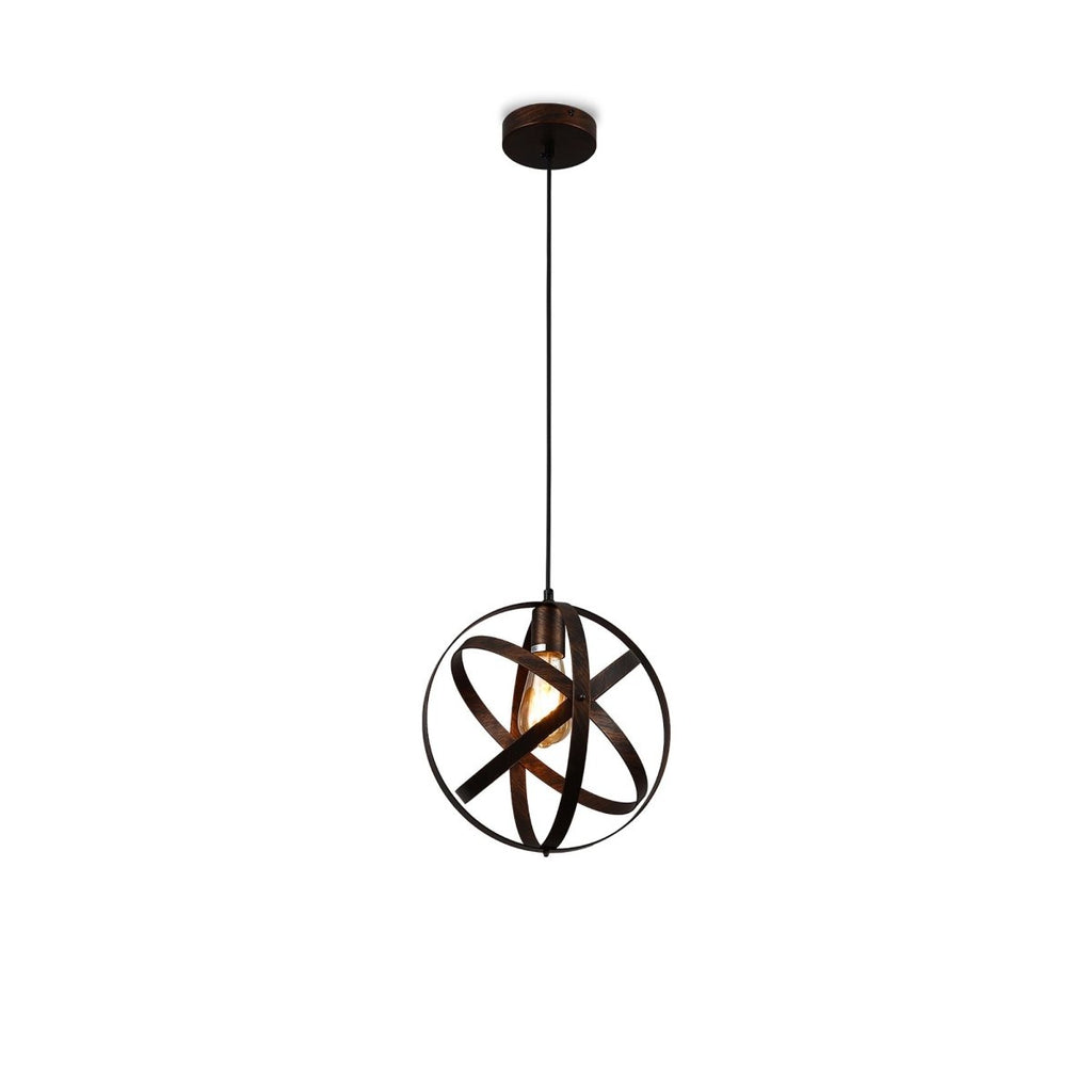 Orbital Metal Caged Globe Pendant Ceiling Light E27