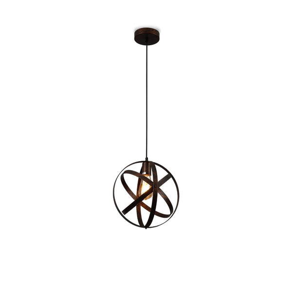Orbital Metal Caged Globe Pendant Ceiling Light E27