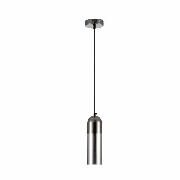 Sleek Duo-Tone Cylinder Pendant Ceiling Light - Amber Bronze or Smoky Black Variants