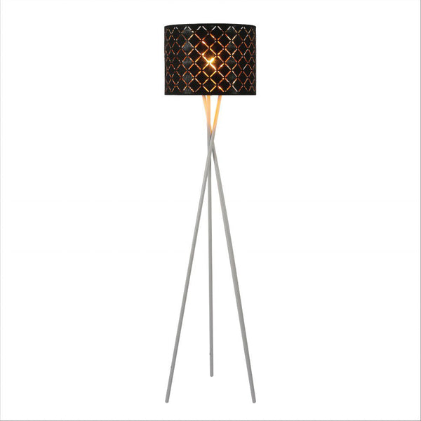 Tripod White Drum Floor Lamp E27 Fitting