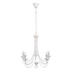Gold Brushed White Rice Minimalist Arm Candle Ceiling Chandelier Light