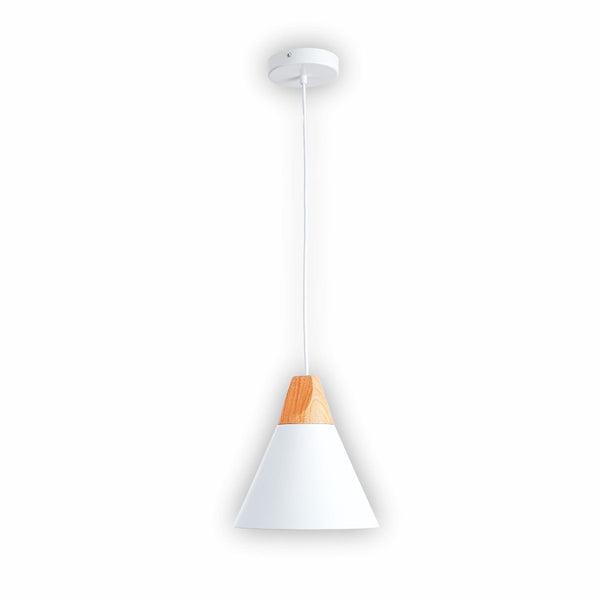 Capo Funnel Cone Flat Nordic Wood Top Designer Metal Pendant Ceiling Light E27