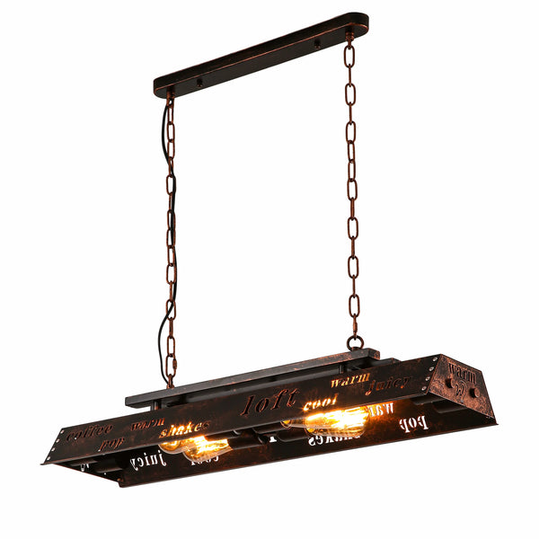 Iron Industrial Island Ceiling Chandelier Light 4xE27