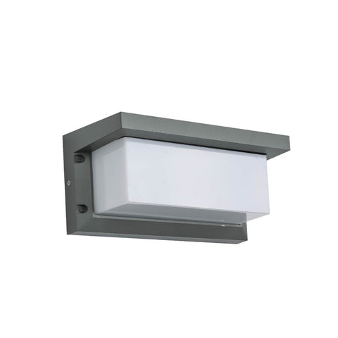 LED Diecast Aluminium Cuboid Hood Wall Lamp 20W Cool White 4000K IP54 Grey