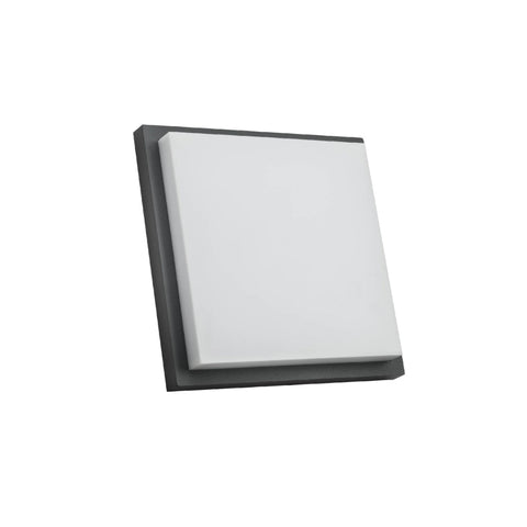 LED Diecast Aluminium Modern Square Wall Lamp 20W Cool White 4000K IP54 Anthracite Grey 250mm