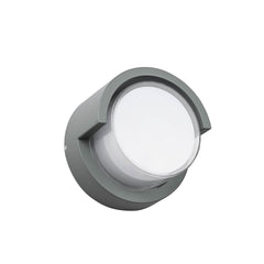 LED Diecast Aluminium Round Hood Wall Lamp 12W IP54 Grey