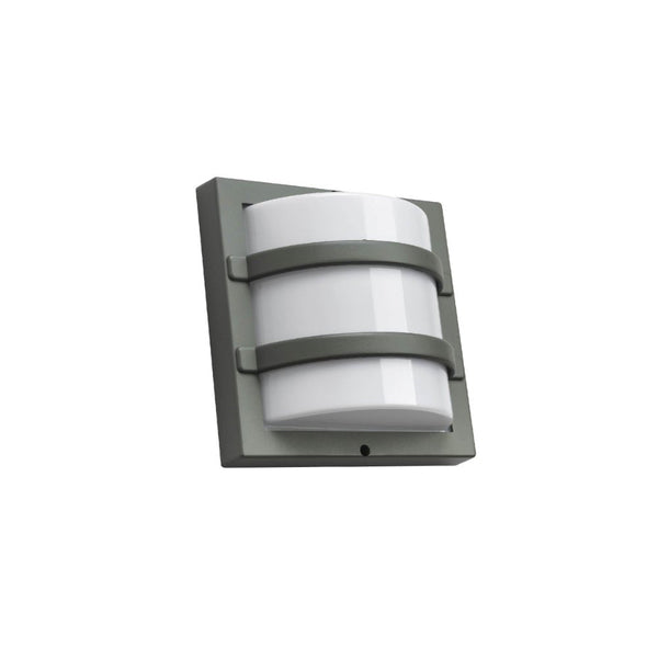 LED Diecast Aluminium Stripped Wall Lamp 12W Warm White 3000K IP54 Grey