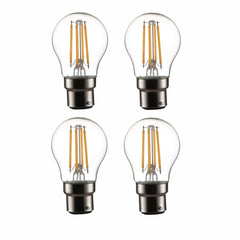 LED Dimmable Filament G45 Golf Ball Bulb B22 Bayonet Cap 4W Pack of 4 Warm White