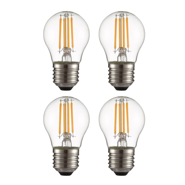 LED Dimmable Filament G45 Golf Ball Bulb E27 Edison Screw 4W Pack of 4 Warm White
