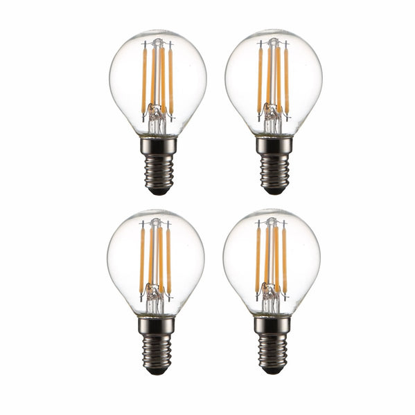 LED Dimmable Filament P45 Golf Ball Bulb E14 Small Edison Screw 4W Pack of 4 Warm White