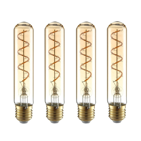 TEKLED
LED Dimmable Filament T45 T30 Tubular Bulb E27 Edison Screw 4W Pack of 4 Warm White - 110 mm.