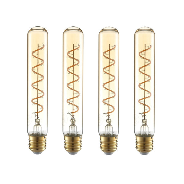 TEKLED
LED Dimmable Filament T45 T30 Tubular Bulb E27 Edison Screw 4W Pack of 4 Warm White - 110 mm.